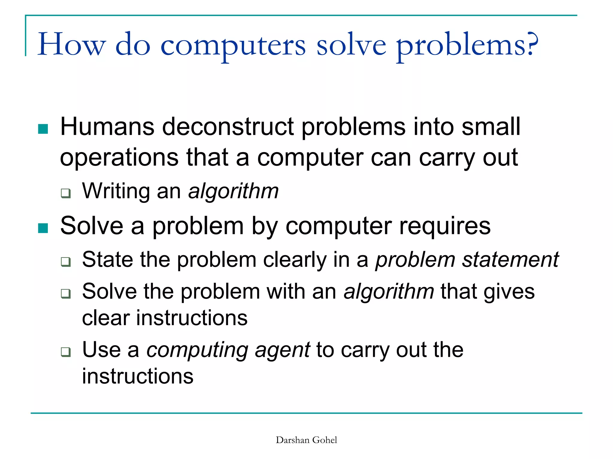 Introduction to computer science | PPTX | Computing | Technology ...