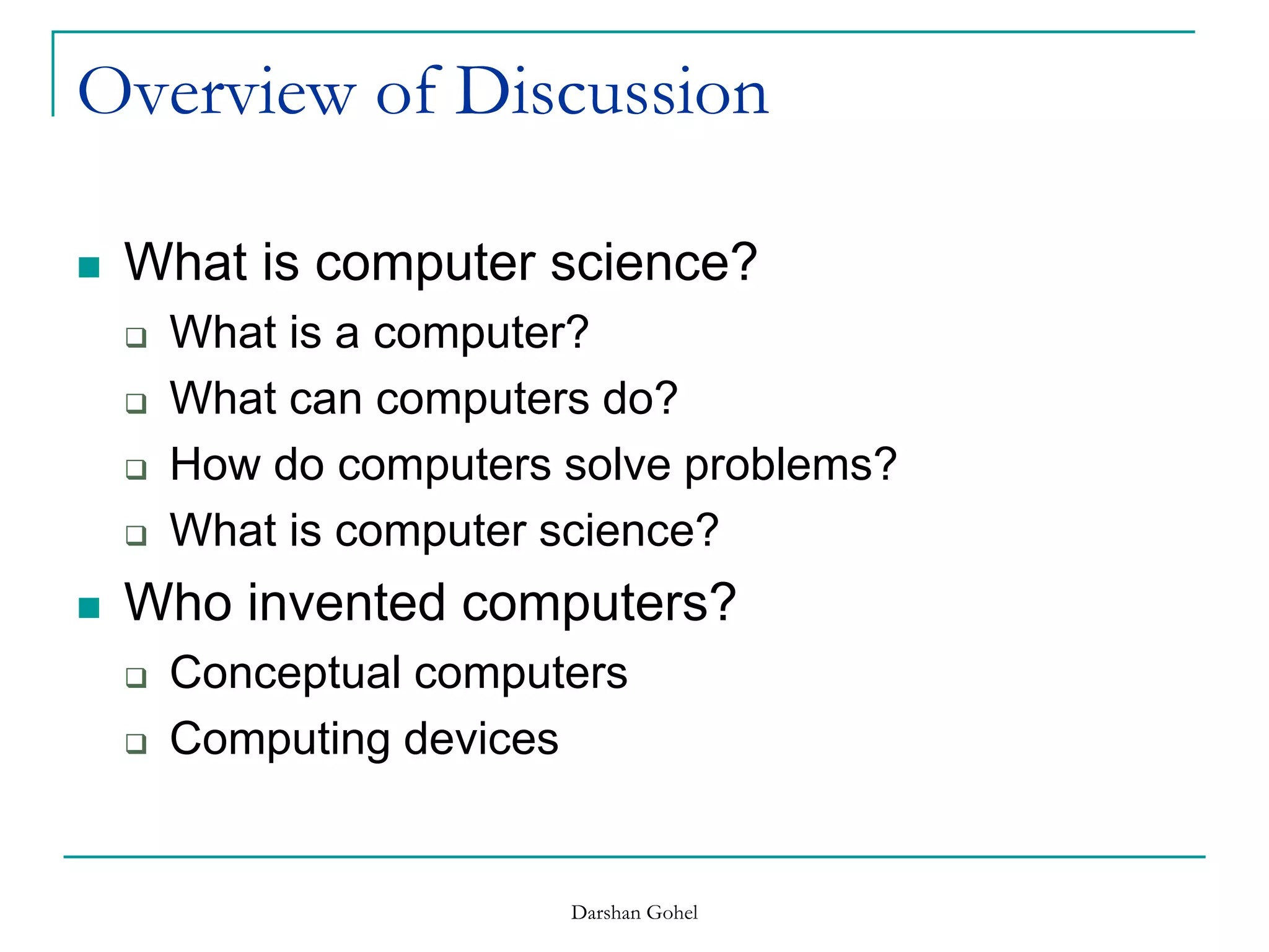 Introduction to computer science | PPTX | Computing | Technology ...