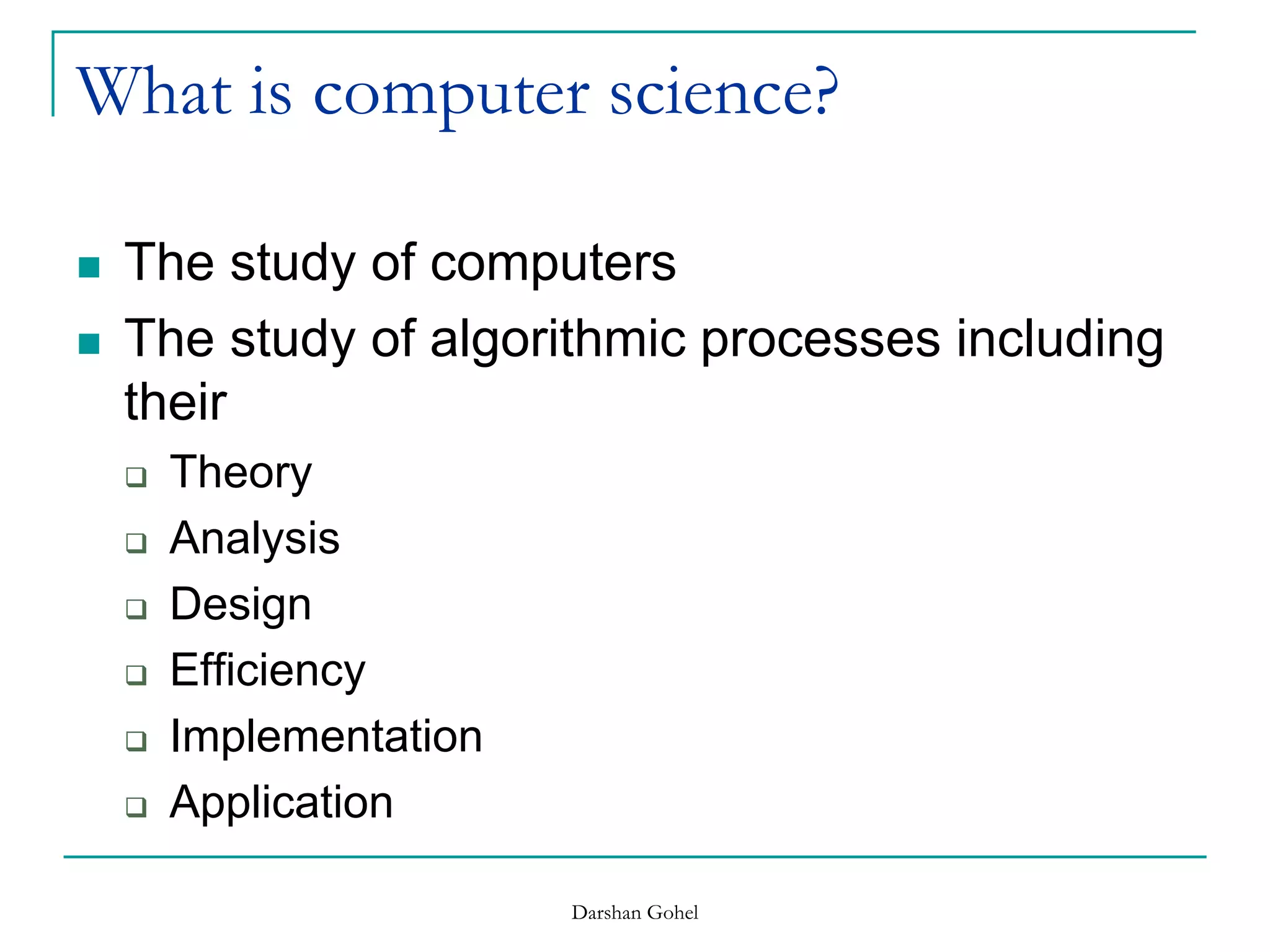 Introduction to computer science | PPTX