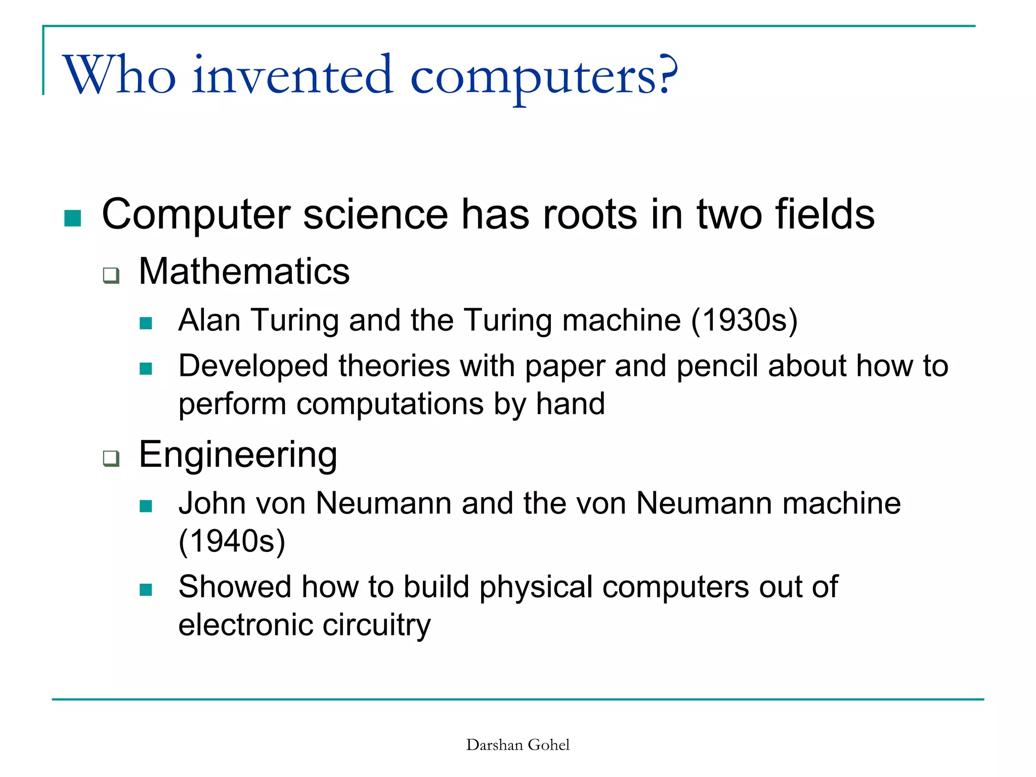 Introduction to computer science | PPTX | Computing | Technology ...
