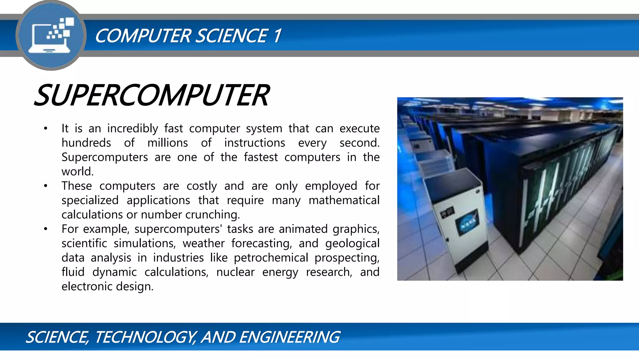 INTRODUCTION TO COMPUTER SCIENCE.pptx | Computing | Technology & Computing