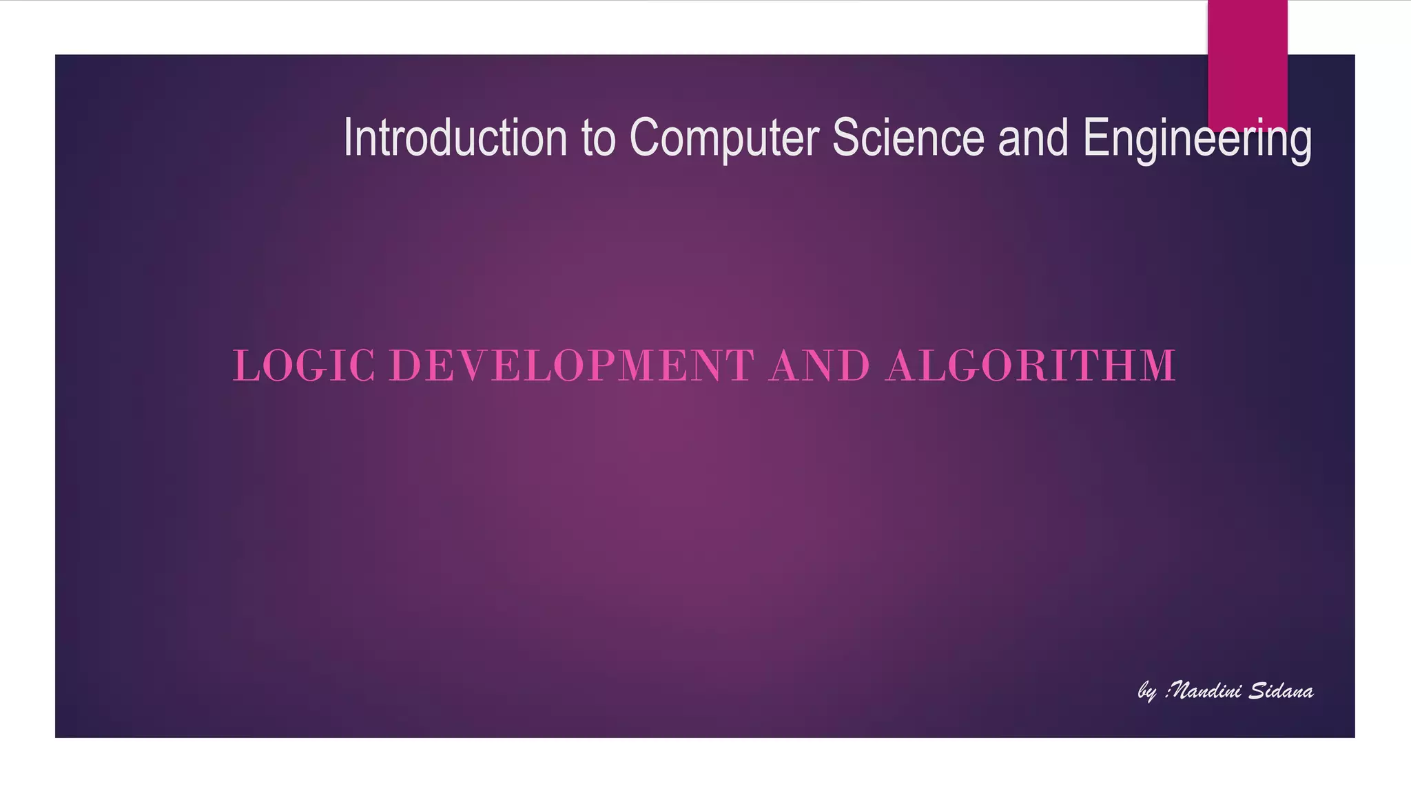 Logic Development and Algorithm. | PDF