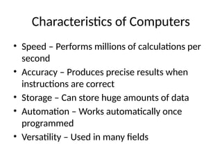 Comprehensive Overview of Computers: History, Components, and Future ...