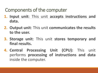 Introduction to computers MRS. SOWMYA JYOTHI | PPT