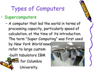 Introduction For Supercomputer Introduction to computers new 2010 | PPT