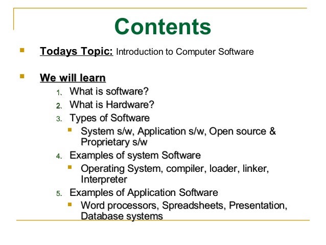 Introduction to computer software
