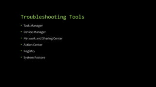 Windows Maintenance and Troubleshooting | PPT