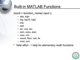 Introduction to Computing MATLAB for Engineers | PPT