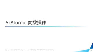 5:Atomic 変数操作
36Copyright © PIXELA CORPORATION. All Rights Reserved.｜PIXELA CORPORATION PROPRIETARY AND CONFIDENTIAL.
 