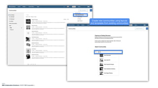 IBM Collaboration Solutions | © 2017 IBM Corporation |
Create new communities using layouts
and templates from existing communities.
 