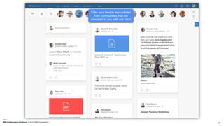 IBM Collaboration Solutions | © 2017 IBM Corporation | 37
Filter your feed to see updates
from communities that are
important to you with one click!
 