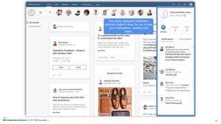 IBM Collaboration Solutions | © 2017 IBM Corporation | 41
The newly designed notification
side-bar makes it easy for you to see
your notifications, updates and
tasks.
 