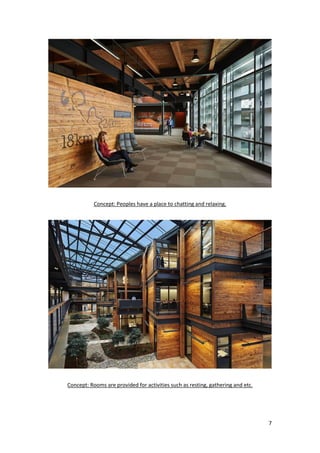 7
Concept: Peoples have a place to chatting and relaxing.
Concept: Rooms are provided for activities such as resting, gathering and etc.
 