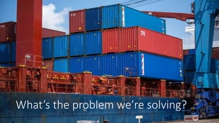 What’s the problem we’re solving?
 