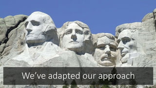 We’ve adapted our approach
 