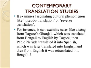 Contemporary Translation Introduction to contemporary translation studies | PPT