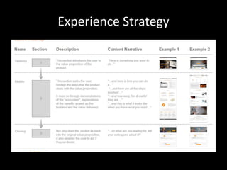 Experience Strategy
 