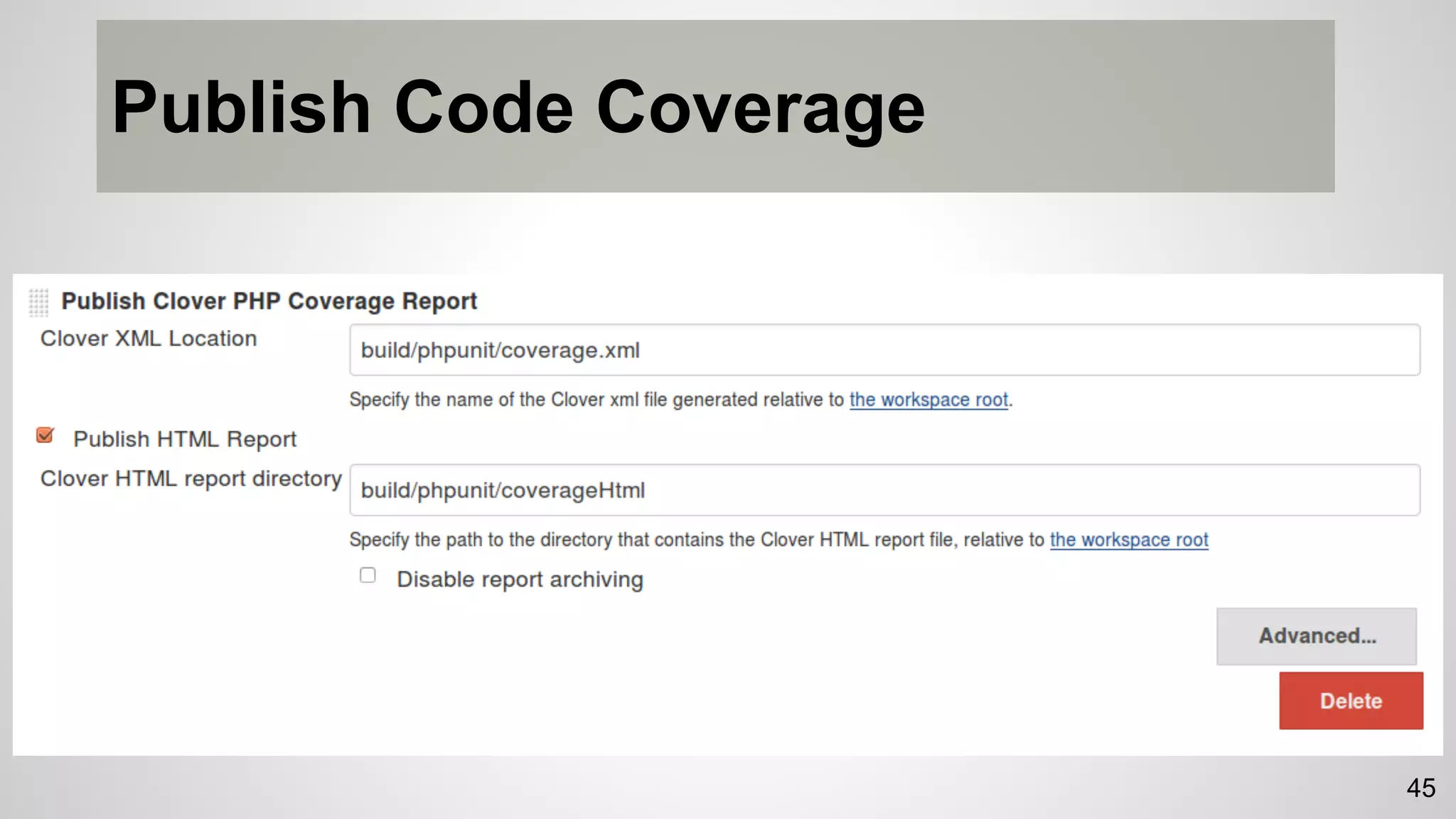 Publish Code Coverage
45
 