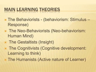 Introduction to concepts of teaching and learning | PPTX