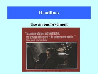 Headlines Use an endorsement 