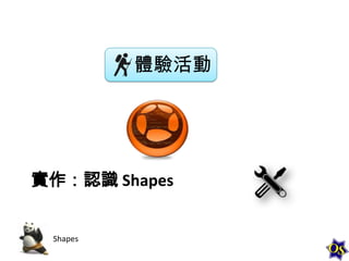 體驗活動

實作：認識 Shapes

Shapes

 