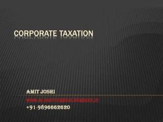 Introduction to corporate taxation