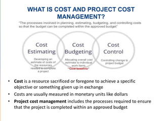 Introduction to cost management &amp; control in construction projects