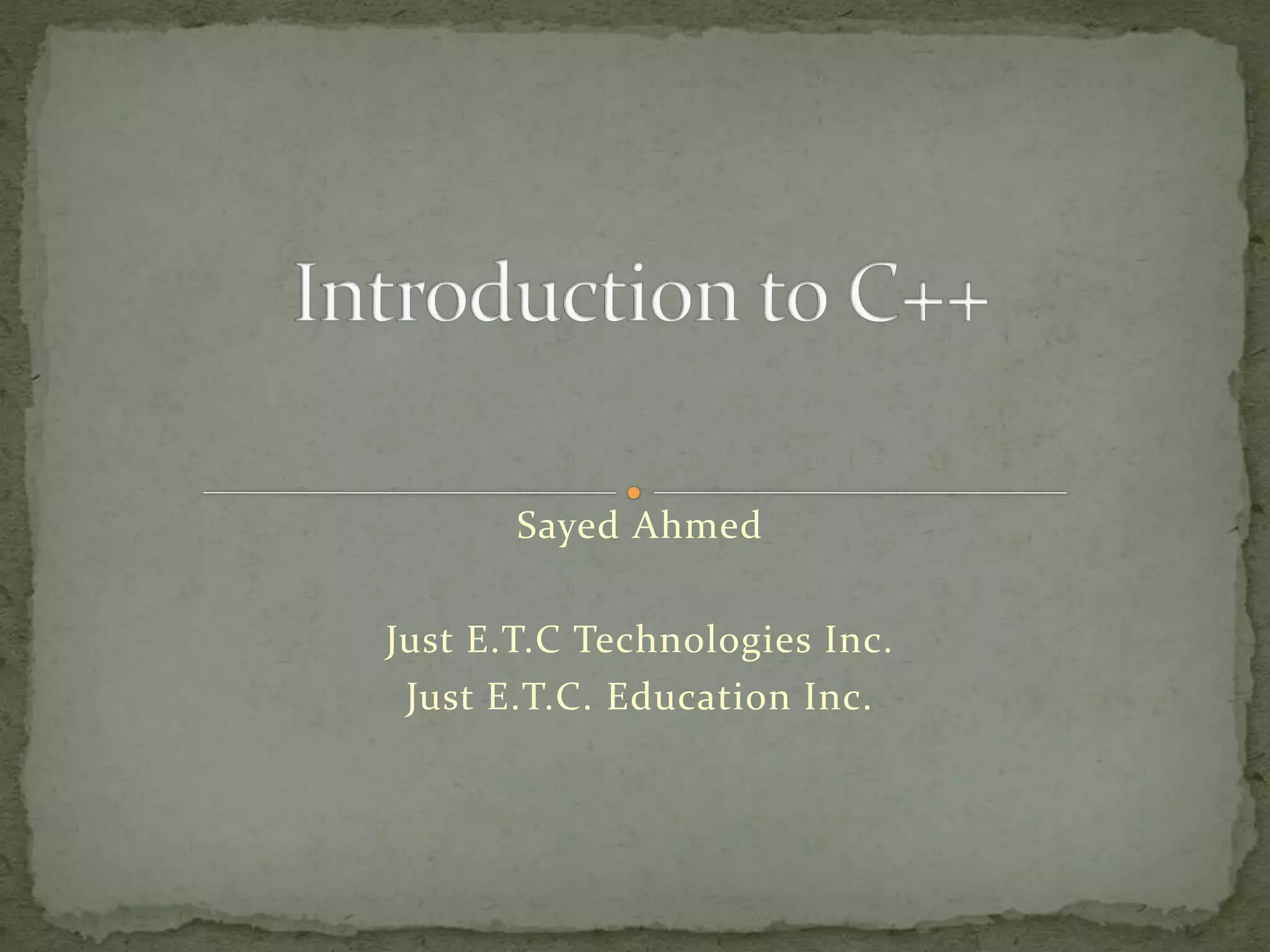Introduction to c_plus_plus | PPT
