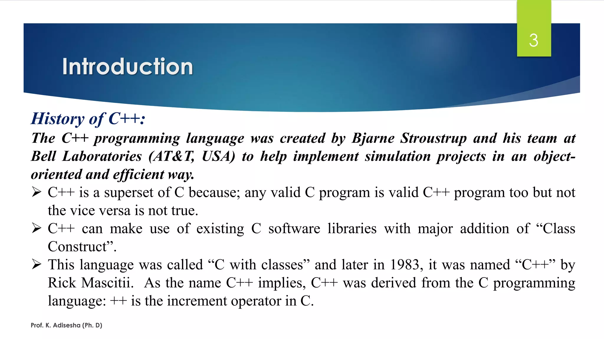 Introduction to c++ ppt 1 | PDF