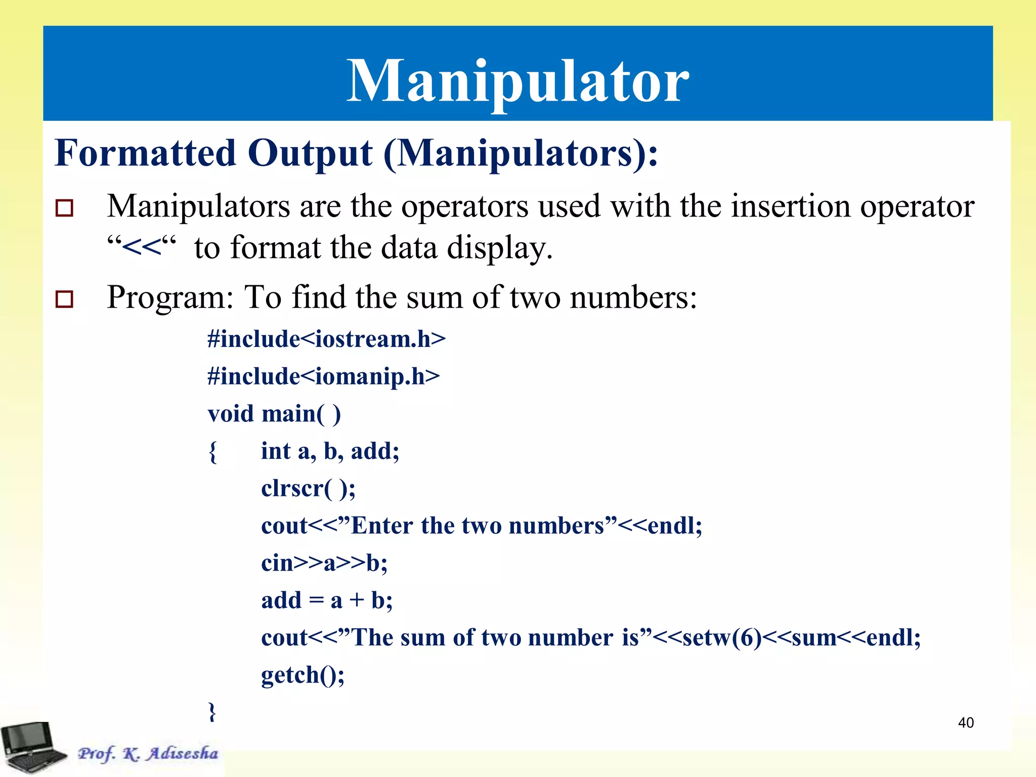 Introduction to c++ ppt | PDF | Programming Languages | Computing