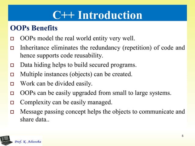 Introduction to c++ ppt | PPT