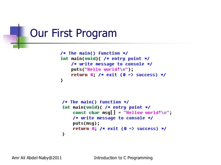 Introduction to C Programming