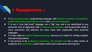 Introduction to c programming | PDF