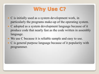 Introduction to c programming | PPT
