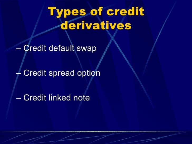 Introduction to credit derivatives
