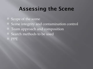 Scene Inspection Comprehensive Crime Scene Investigation: Procedures and Methodologies ...