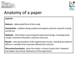 Cap Paper Example Aota Introduction to critical appraisal | PPTX