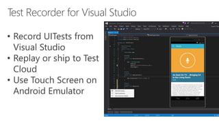 Device Remoting
Tests are performed one at the
time, which consumes more time
and delays bugs detection
Automated Testing
Test on thousands of devices simultaneously,
saving lots of time and detecting
bugs more quickly
Approaches to Mobile Testing
 