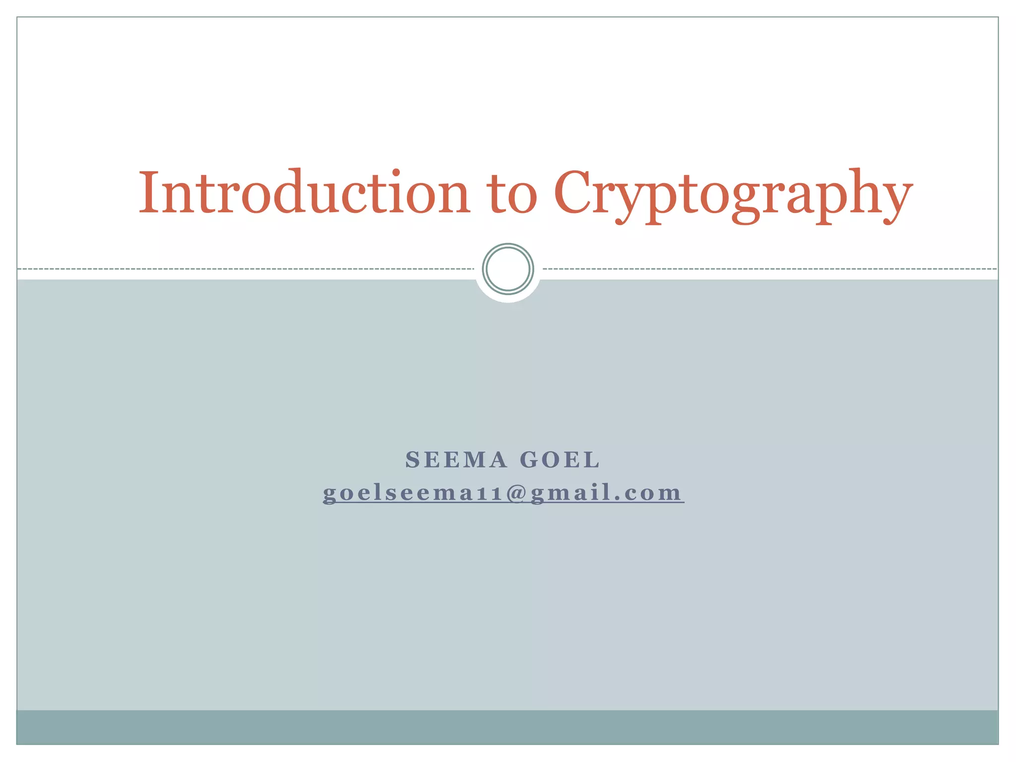 Introduction to Cryptography | PDF | Information and Network Security ...