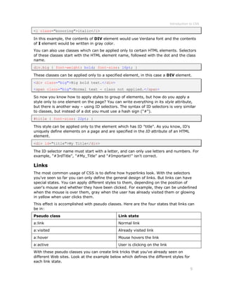 Introduction to css | PDF | Web Development | Internet