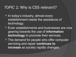 Introduction to CSS computer system servising.pptx
