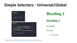 Simple Selectors - Universal/Global
https://www.w3schools.com/cssref/css_selectors.asp
 