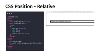 CSS Position - Relative
 