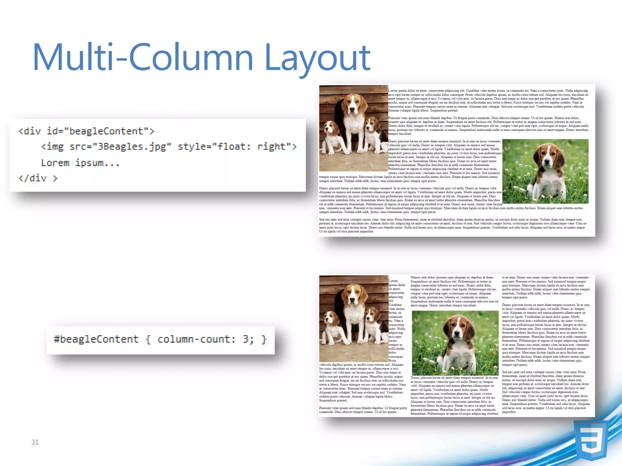Multi-Column Layout




31
 