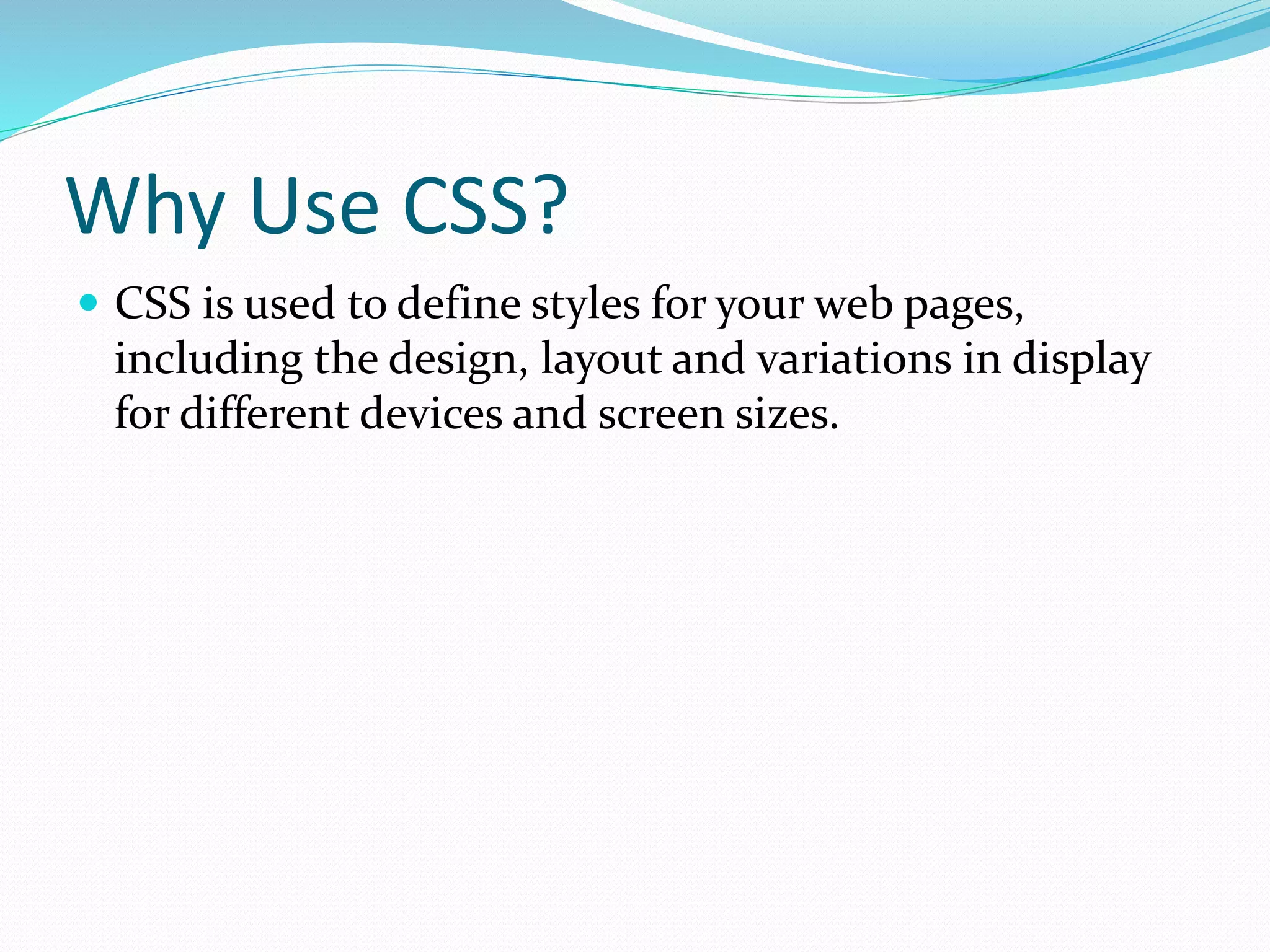 Introduction to CSS Class - 1 | PPT