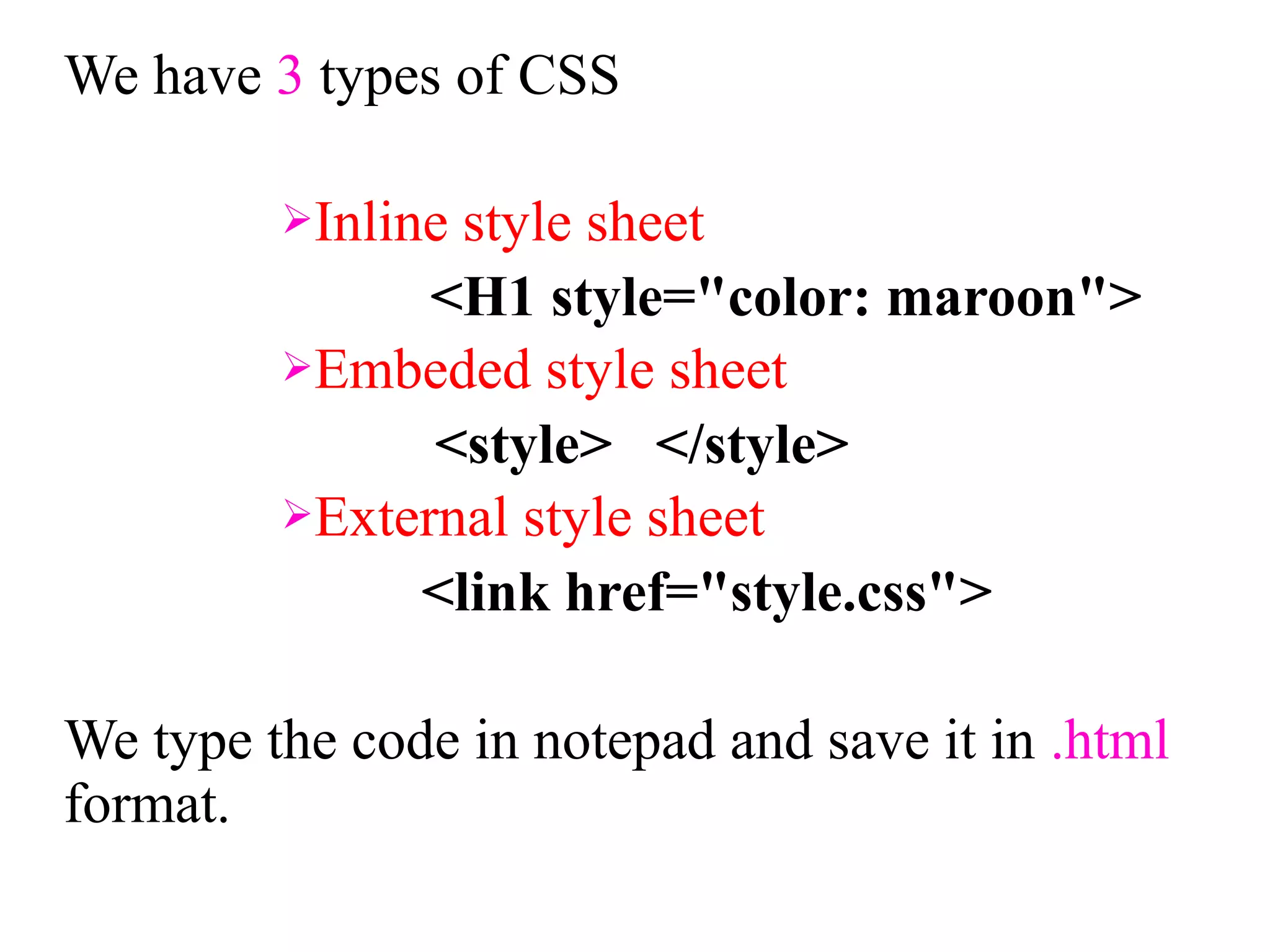 Introduction to css & its attributes with syntax | ODP | Web Design and ...