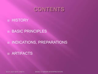 Introduction to CT Brain: The Basic Principles | PPTX