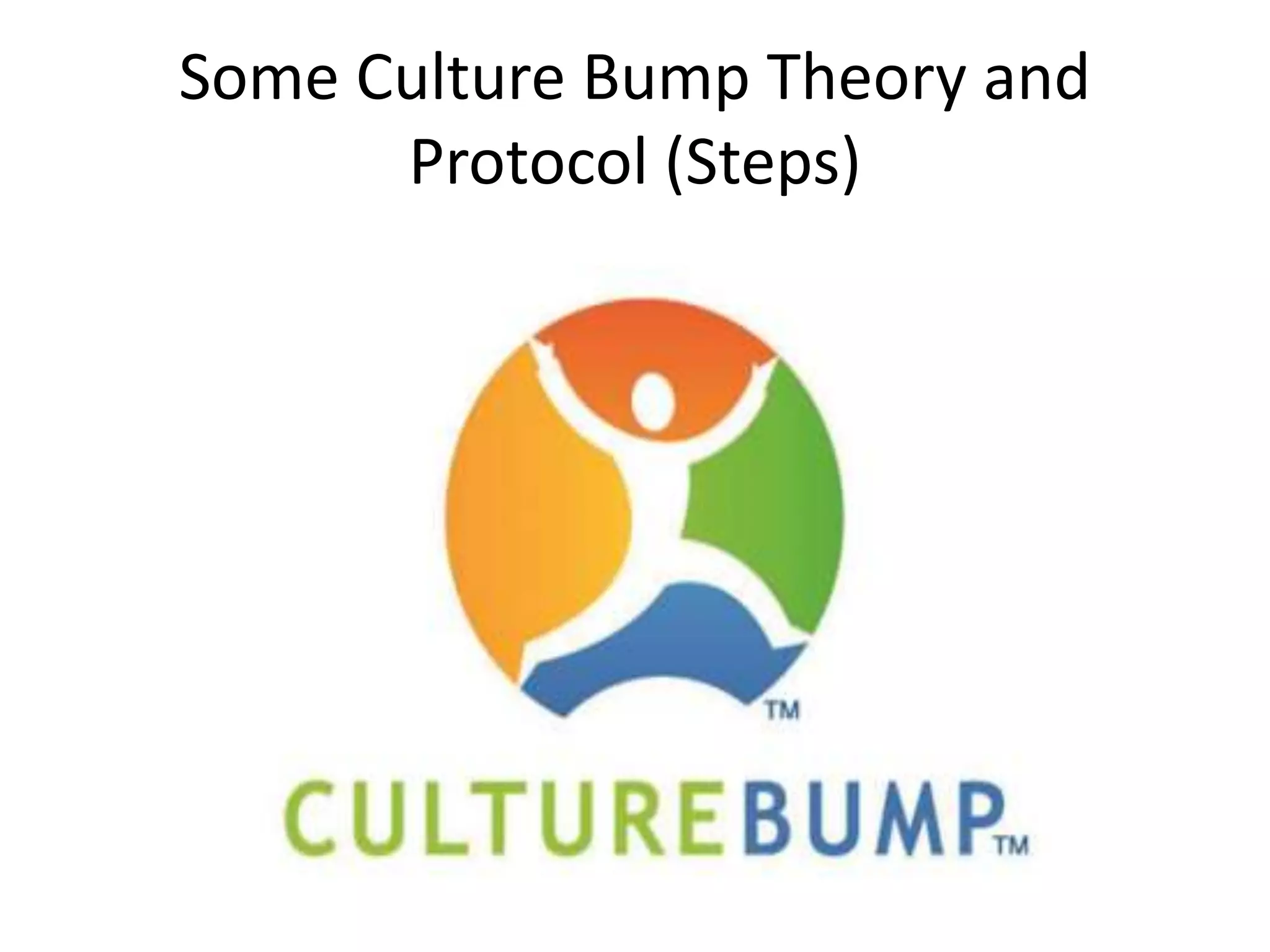 Some Culture Bump Theory and
Protocol (Steps)
 
