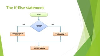 The If-Else statement
 