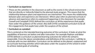Comprehensive Overview of Major Concepts in Curriculum Field for ...